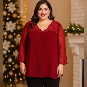 NWT | Style & Co. Burgundy Blouse
